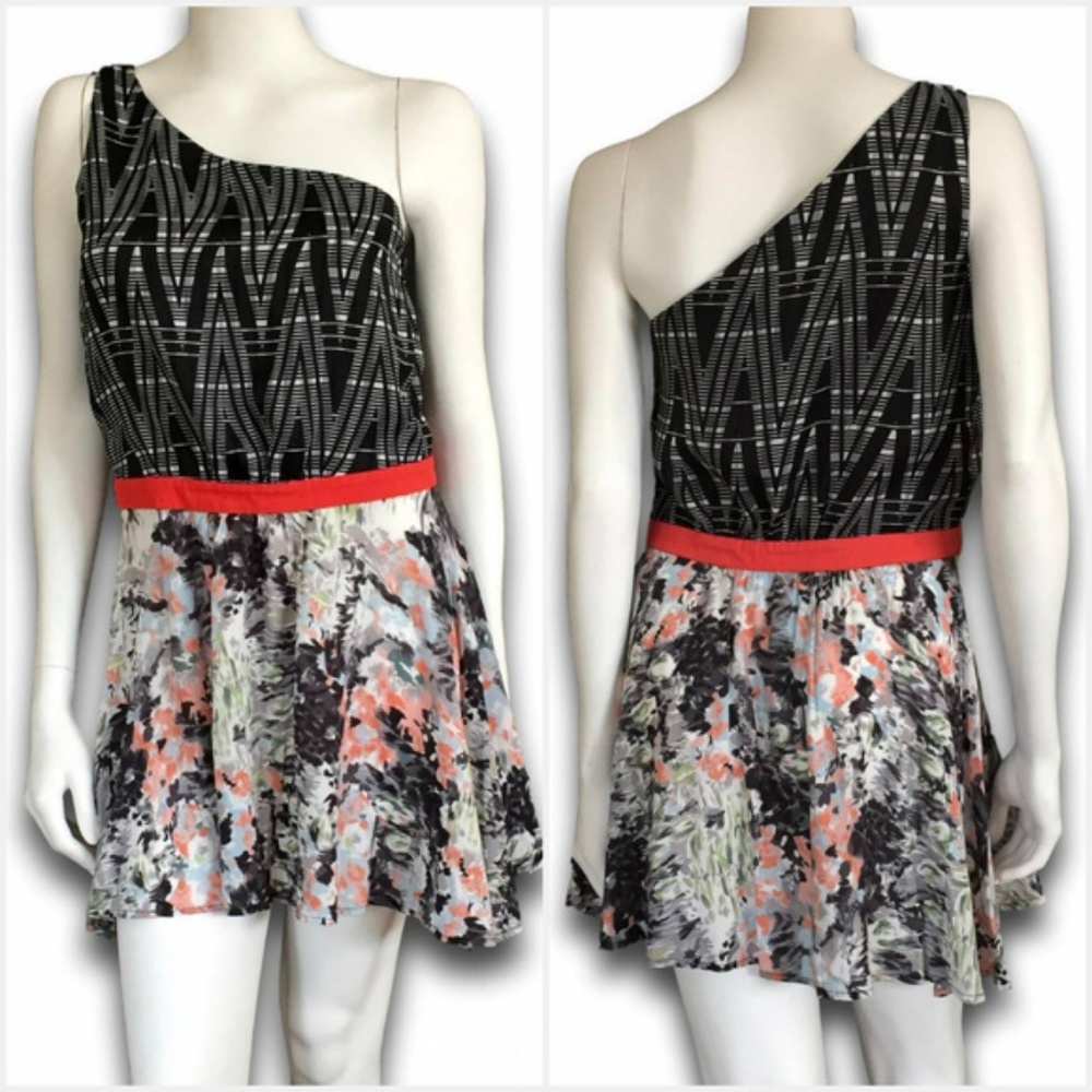 Unique one shoulder Lucca Couture skater dress